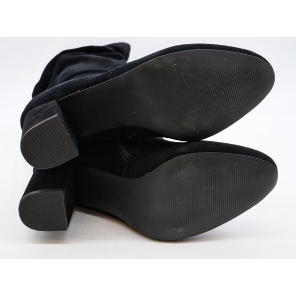Laurie Felt Boots Womens 11 Black Suede Knee High Slouch Block Heel Pull On - Picture 11 of 11